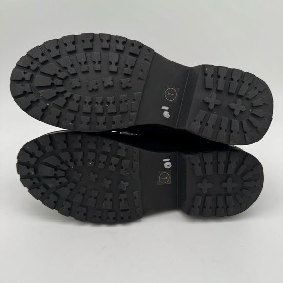 Steve Madden Veeta Black Leather Knit Lace Up Combat Boot Size 7 M - Picture 8 of 11